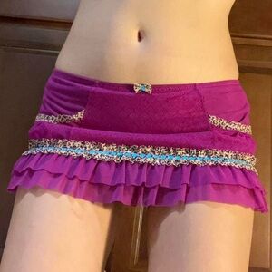 Magenta micro mini skirt